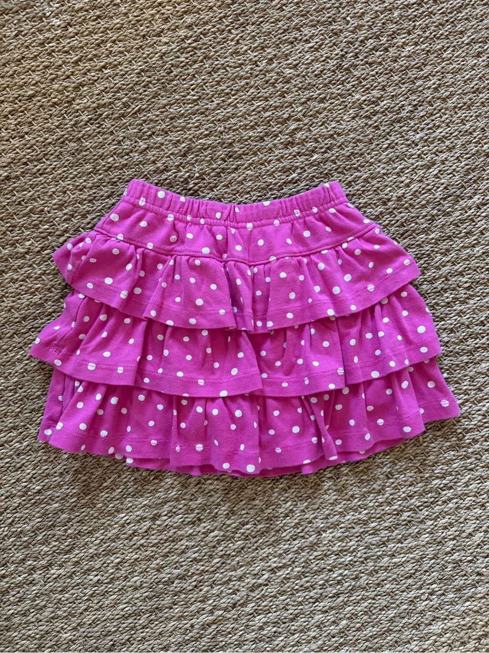 Hanna Andersson Pink Polka Dot Tiered Skort